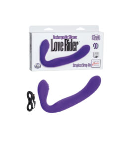Rechargeable Silicone Love Rider Strapless Strap-On - Purple