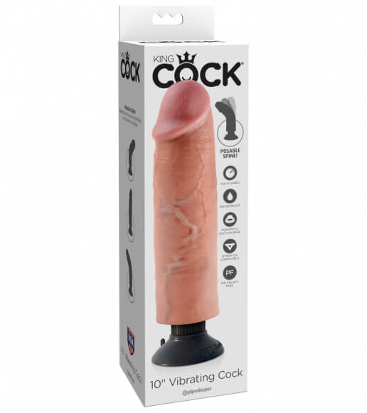 King Cock 10 in. Vibrating Cock