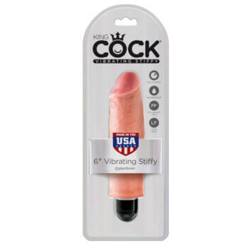 King Cock 6 in. Vibrating Stiffy Black