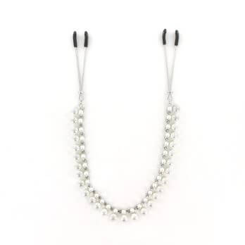 Midnight Pearl Chain Nipple Clips