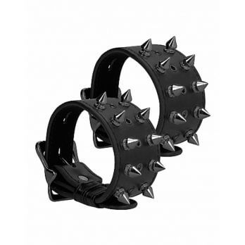 Ouch! Skulls and Bones - Handcuffs with Spikes - Black