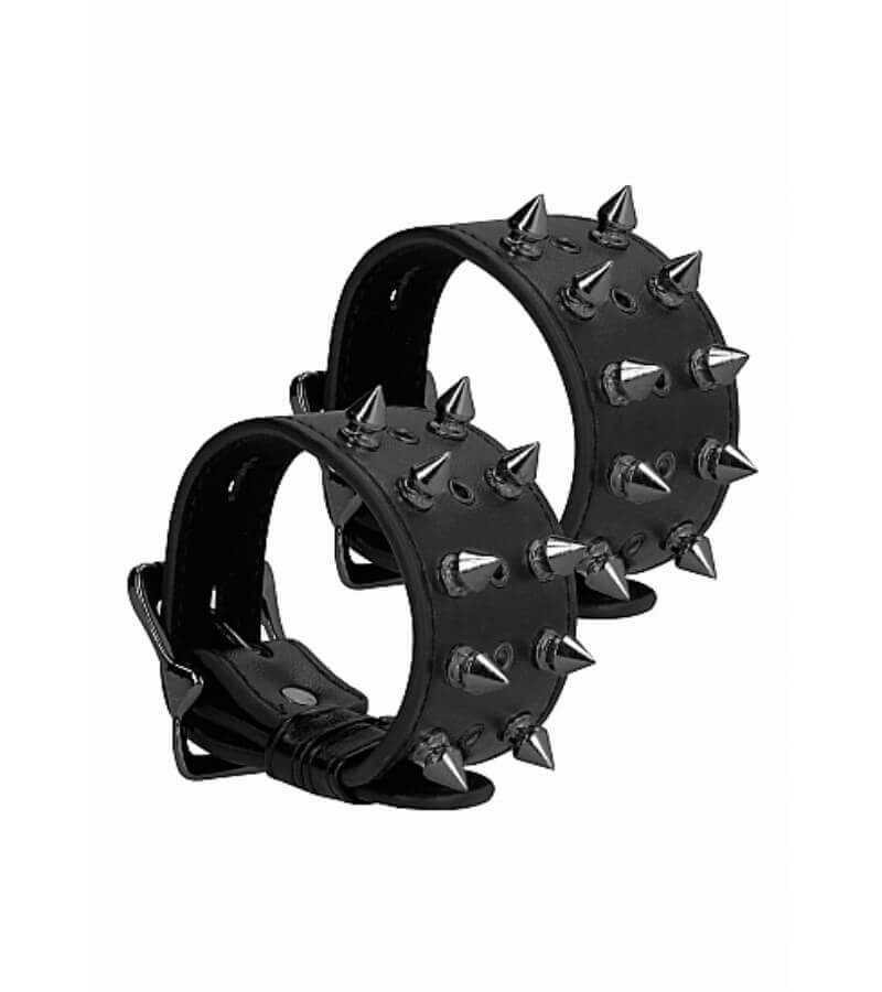 Ouch! Skulls and Bones - Handcuffs with Spikes - Black