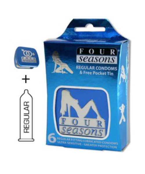 Four Seasons Regular Condom Collectors Blue Tin (6)