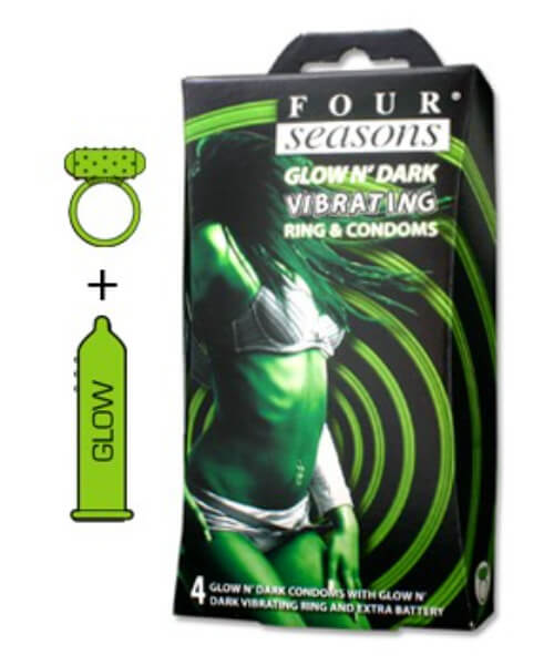 Four Seasons Glow Vibrating Condoms (4pk)