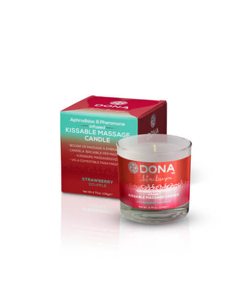 Dona Kissable Massage Candle Strawberry Souffle 7.5oz/222ml