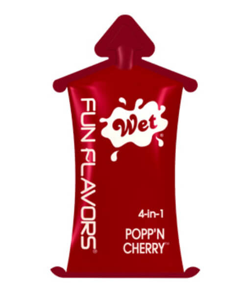 wet fun flavors 4 n 1 lubricant - Poppn Cherry 10ml pillow pack