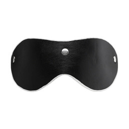 Leather Black and White Eye Mask with Elastic Strap