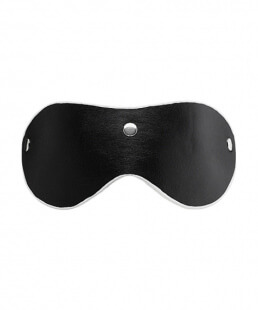 Leather Black and White Eye Mask with Elastic Strap