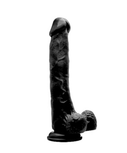 Realistic Cock - 10" - With Scrotum - Black