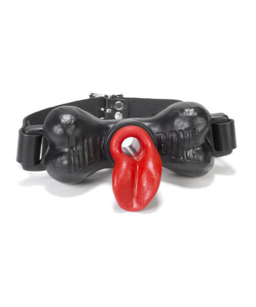 Milkbone Mouth Gag With Straps O/S Black With Red Tongue