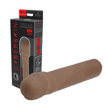 CyberSkin 2 inch Xtra Thick Transformer Penis Extension Dark