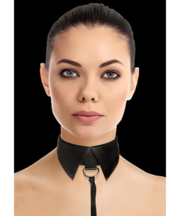 Classic Collar with Leash - Black