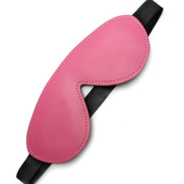 KinkLab Pink Bound Leather Blindfold
