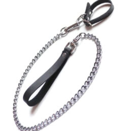 KinkLab Buckling Cock Ring and Chain Leash Set
