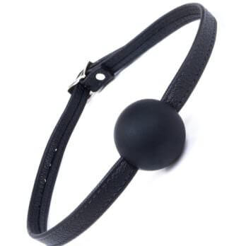 Silicone Ball Gag with Garment Leather