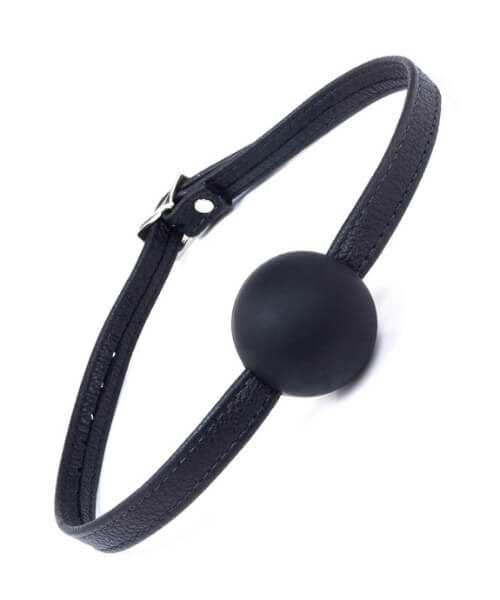 Silicone Ball Gag with Garment Leather