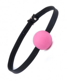 Silicone Ball Gag with Garment Leather Strap