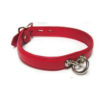 Red Premium Garment Leather Lined Collar