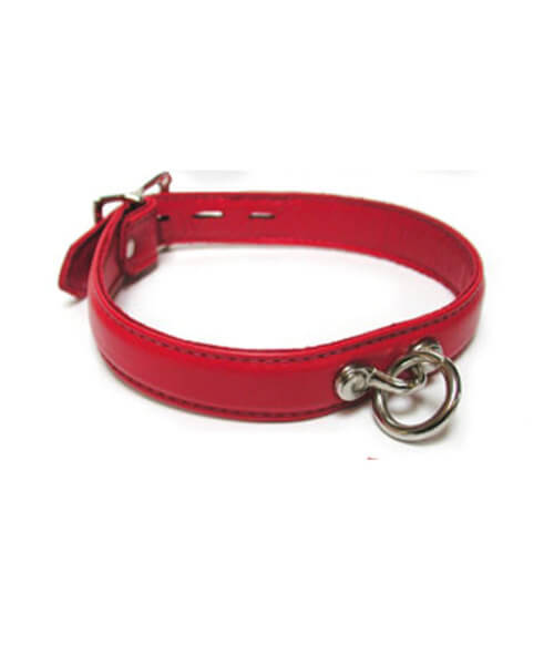 Red Premium Garment Leather Lined Collar