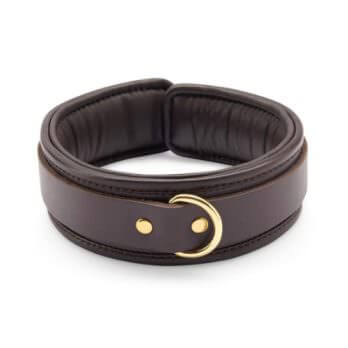 Coco de Mer Leather Collar Brown