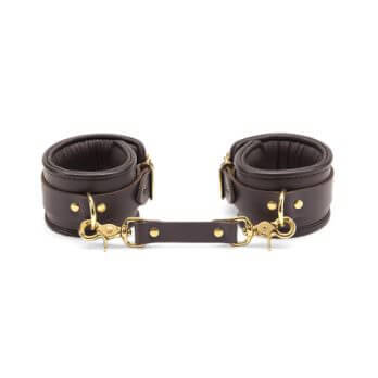 Coco de Mer Leather Ankle Cuffs Brown