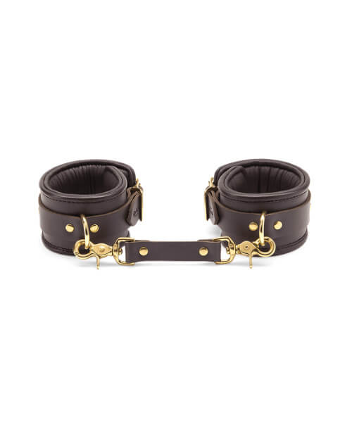 Coco de Mer Leather Ankle Cuffs Brown