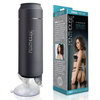 Penthouse Pet CyberSkin Hands-Free Adjustable Dual Stroker Jenna Sativa