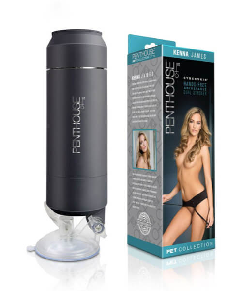 Penthouse Pet CyberSkin Hands-Free Adjustable Dual Stroker Kenna James