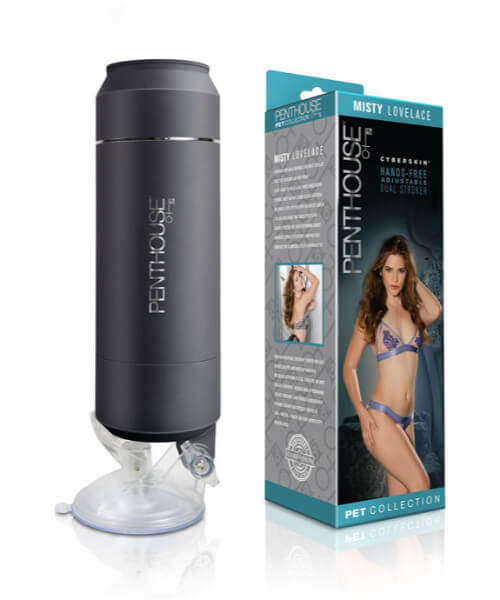 Penthouse Pet CyberSkin Hands-Free Adjustable Dual Stroker Misty Lovelace