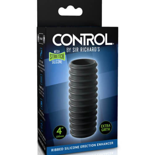 CONTROL by Sir Richards Ribbed Silicone 4 in. Enhancer