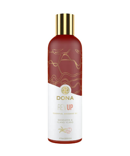 Dona Essential Massage Oil - Rev Up - Mandarin & Ylang Ylang - Massage 4 floz / 120 mL