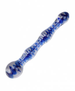 Lucent blue lines Glass Butt plug