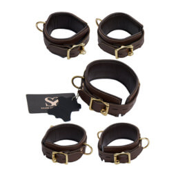 Bound X Calfskin Cuffs and Collar Set