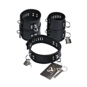 Bound X Asylum Leather Cuffs and Collar Set