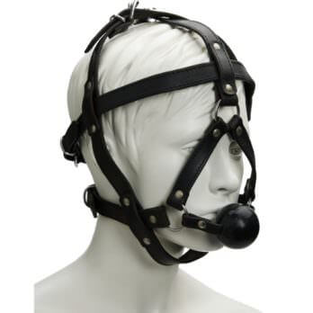 PADDED HARNESS LEATHER BALL GAG Heavy duty