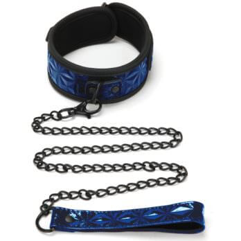 DIAMOND COLLAR AND LEASH - BLACK