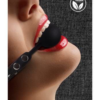 Silicone Ball Gag - With Roughend Denim Straps