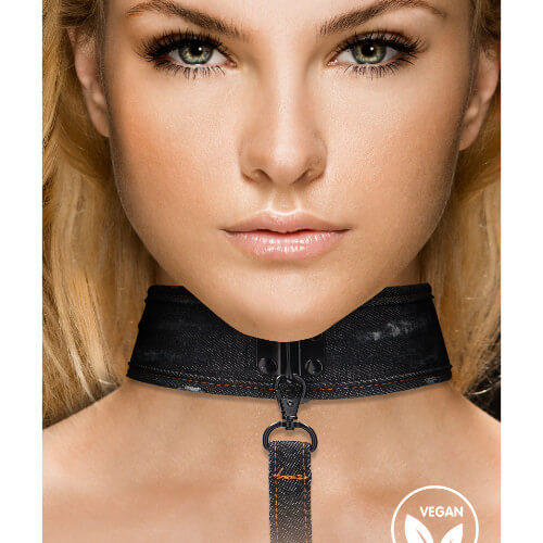 Denim Collar - With Leash - Roughend Denim Style