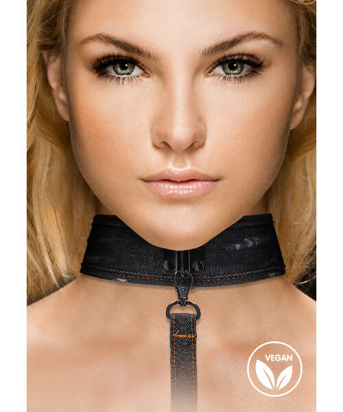 Denim Collar - With Leash - Roughend Denim Style