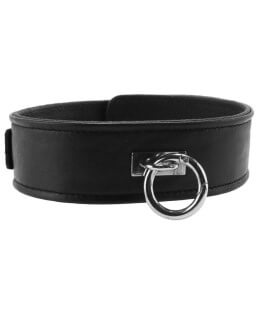 Leather Plain Collar with Removable O-ring