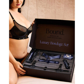 Bound Luxury Posture Collar Bondage Set - Midnight blue