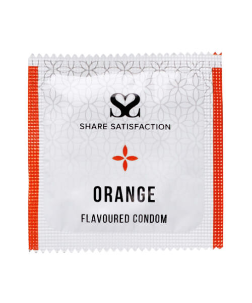 Share Satisfaction Orange Flavoured Condom Single - Share Satisfaction Condoms