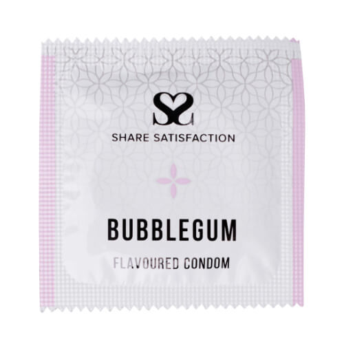Share Satisfaction Bubblegum Flavoured Condom Single - Share Satisfaction Condoms