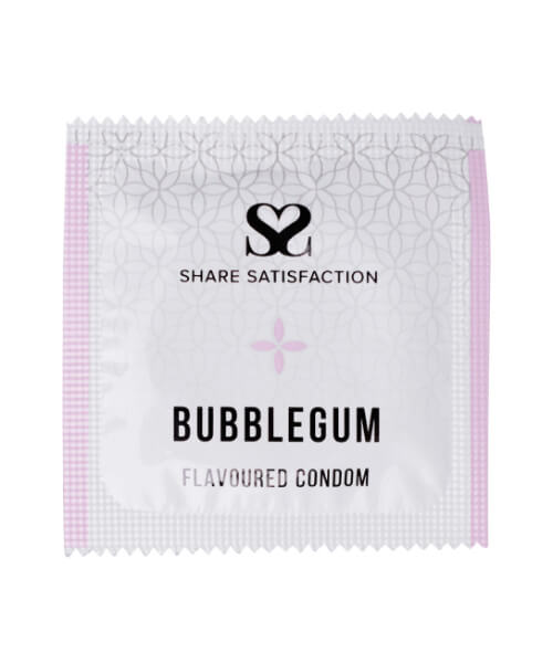 Share Satisfaction Bubblegum Flavoured Condom Single - Share Satisfaction Condoms
