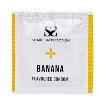 Share Satisfaction Banana Flavoured Condom Single - Share Satisfaction Condoms