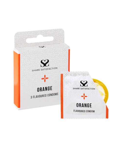 Share Satisfaction Orange Flavoured Condom 3 Pack - Share Satisfaction Condoms