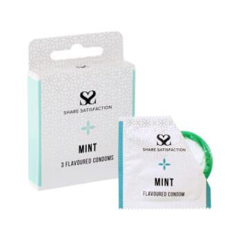 Share Satisfaction Mint Flavoured Condoms 3 Pack - Share Satisfaction Condoms