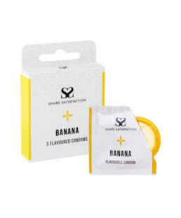 Share Satisfaction Banana Flavoured Condoms - 3 pack