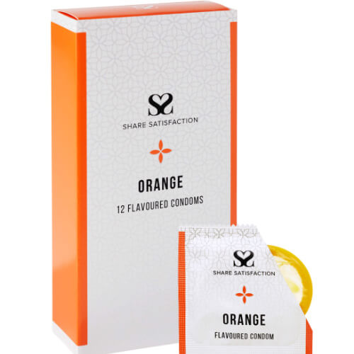 Share Satisfaction Orange Flavoured Condom 12 Pack - Share Satisfaction Condoms