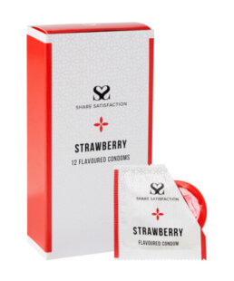 Share Satisfaction Strawberry Flavoured Condom - 12 pack